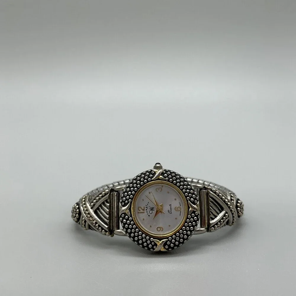 Wrangler Womens Watch 25mm Silver Gold Two Tone Expansion Bracelet New Battery